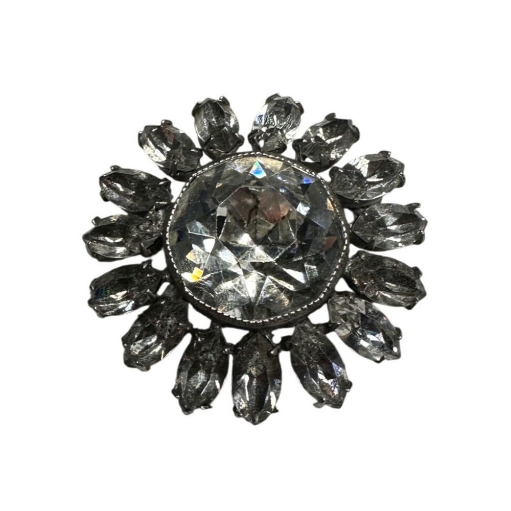 Bedazzled Rhinestone Statement Flower Pin Brooch